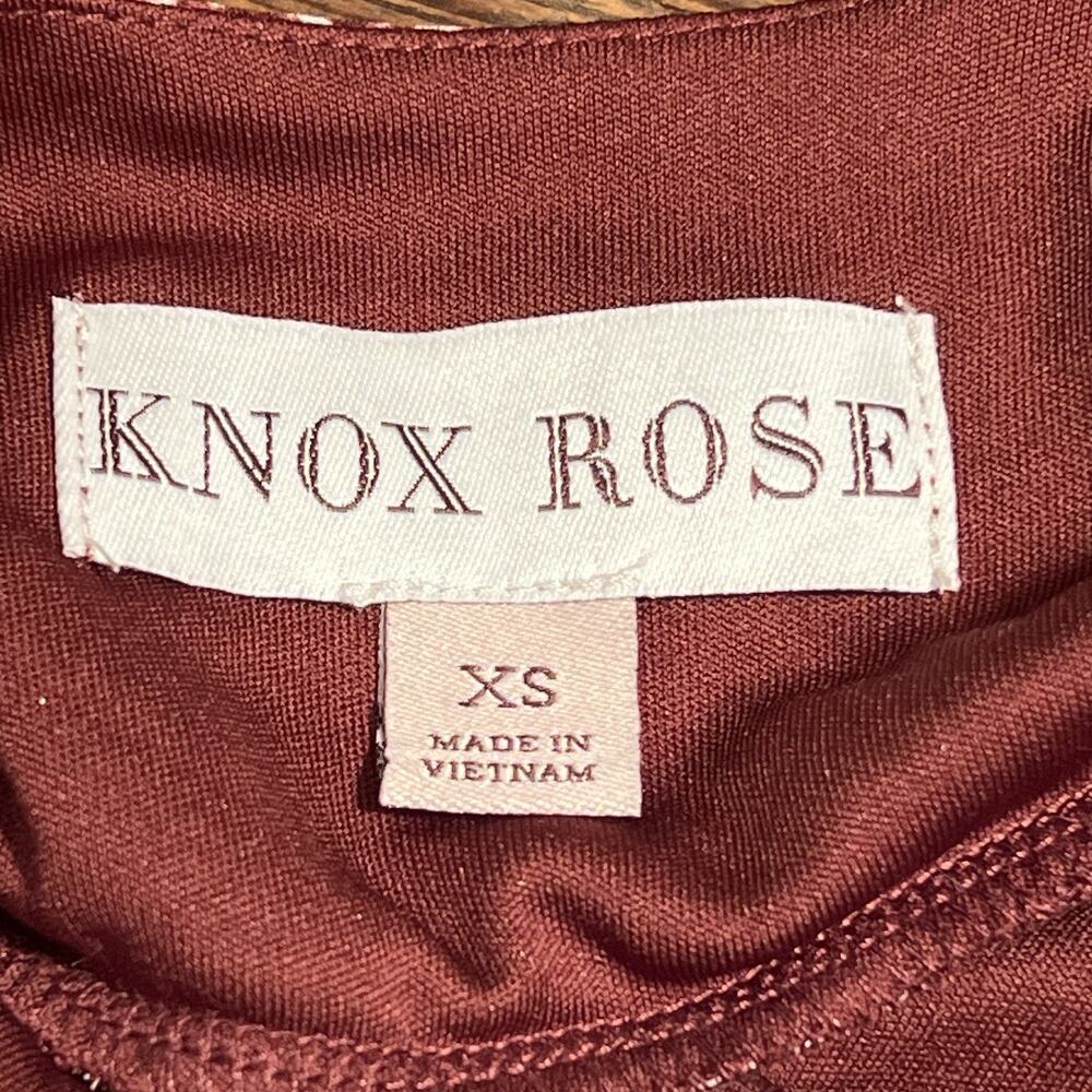 Knox Rose Maxi Dress Tiered Floral Print Mixed Print Strappy Burgundy XS Prairie - Picture 5 of 14